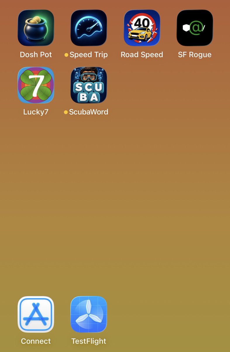 Flexicoder's tweet photo. My plan is too fill the top 5 rows of this with my apps - and they won’t count unless they are in the store (Road Speed is still WIP)

#ios #indiedev https://t.co/p73NexCJZw