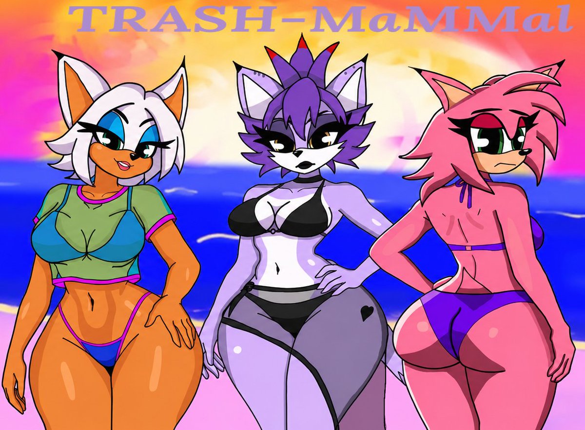 TrashDaMaMMaL's tweet photo. Sonic the hedgehog ladies!!!
-------------------------------
Thank you all for your patience! This is my favorite one by far! (I will post behind the scenes soon!)
Rouge the Bat 🦇
Blaze the Cat 🐈 
Amy Rose 🌹 
---------------------------------
Some Beach side Fun! ⛱️ https://t.co/nRRHhwC4b5