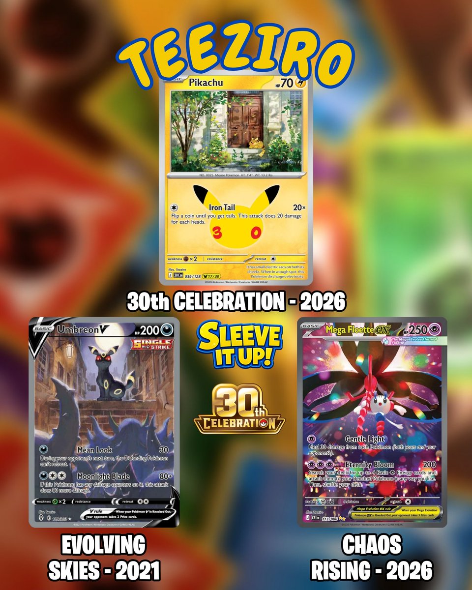 SleeveItUpTCg's tweet photo. Teeziro
Known for their moody story telling pieces, but also high detail natural environments like the Paradox Beasts in TEF. I feel that shines through here with the environment Pikachu is in
18/31
#Pokemon #Pokemon30 #PokemonCelebration #Pokemon30th
#30thPikachu #PokemonArt https://t.co/rzo8UDzcJv