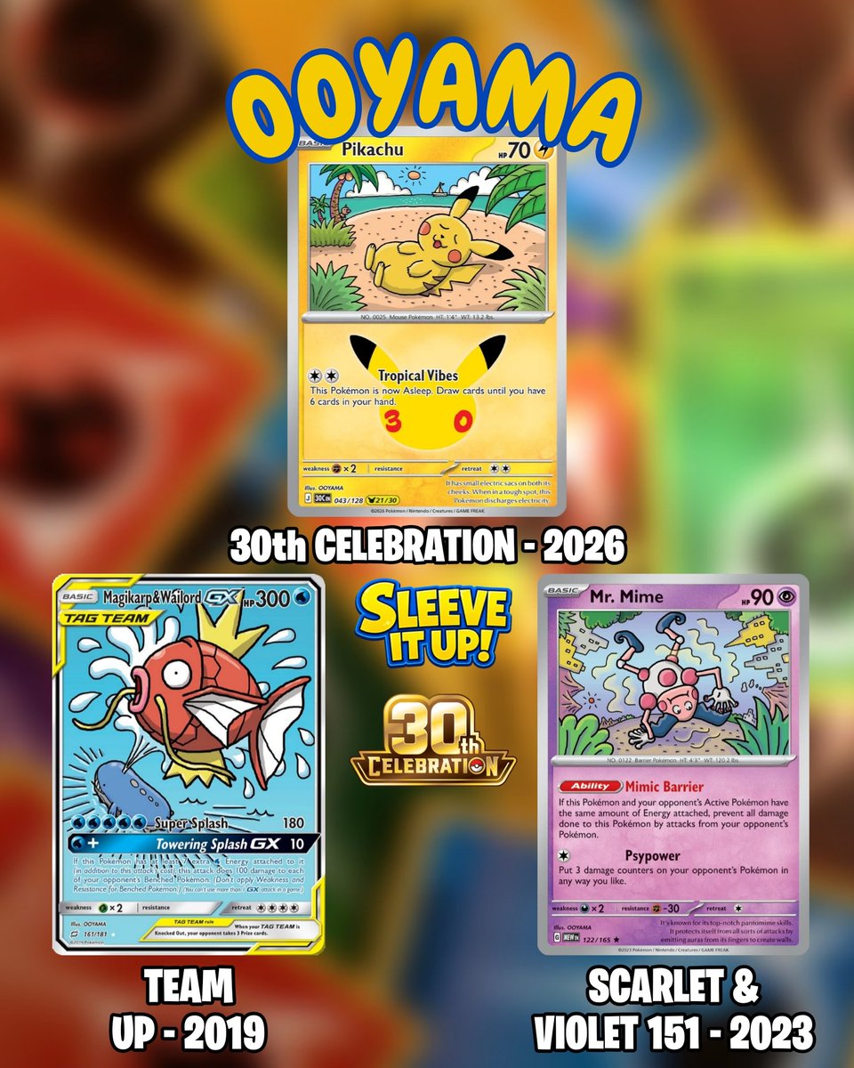 SleeveItUpTCg's tweet photo. Ooyama
Another decisive one, but I love the bold outlines, Flat colour blocking, and unique style Ooyama brings.
I'd love to see more IRs in the future.
22/31
#Ooyama #Pokemon #Pokemon30 #PokemonCelebration #Pokemon30th
#30thPikachu #PokemonArt https://t.co/3K2CFt1OJG