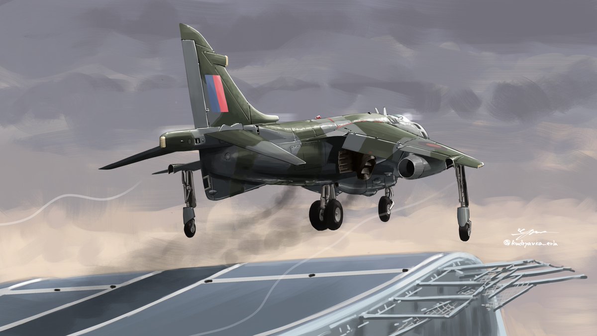 _kudryavka_erla's tweet photo. 新作です
払暁、フォークランド諸島へ出撃するHarrierGR3です
イギリス行きで見てきた機体を描きました https://t.co/TWSoCrBG2C