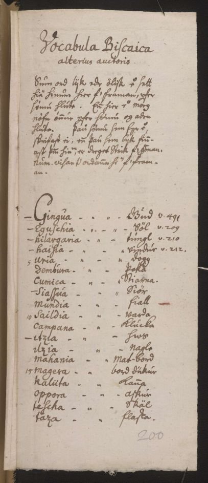 Civil_War_Spain's tweet photo. First page of 18th century Basque-Icelandic dictionary. A Basque-Icelandic pidgin was spoken between locals and Basque whalers from ~1600 including the well-known expression "Fenicha for ju" meaning F**k you! https://t.co/caiYCBwMvd https://t.co/0osjzL5X1d