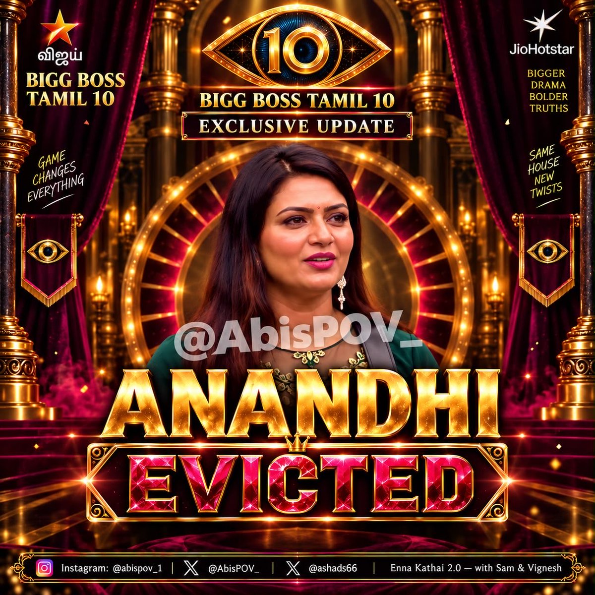 ashads66's tweet photo. Goodbye ! 

#anandhi 

Wish you all the best !! 

#biggbosstamil10 https://t.co/V1oahRL1ed