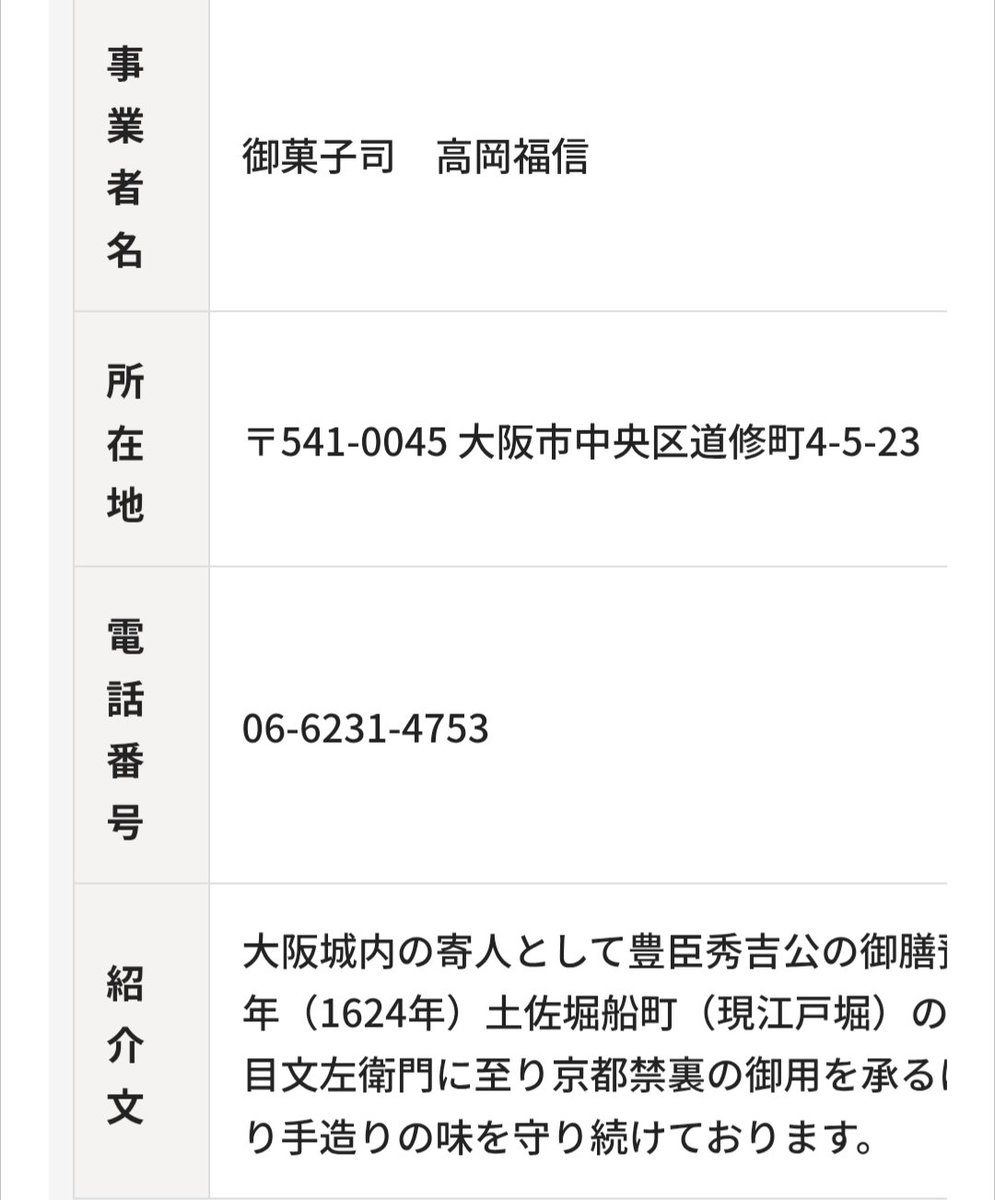 rongtangjushi's tweet photo. 知り合いになった船場出身の奥さまから教えてもらった道修町「髙岡福信」は、本来なら浪華一の名店として知られて当然のはずなんだよなぁ。
浪華一の老舗。
先祖は太閤の料理番、
禁中の御用を務めて位を賜る。
主人自作の「カステーラ」「酒まん」「鶏卵素麺」が絶品。
https://t.co/zy2wVevDEm https://t.co/PbI9tlDiS9