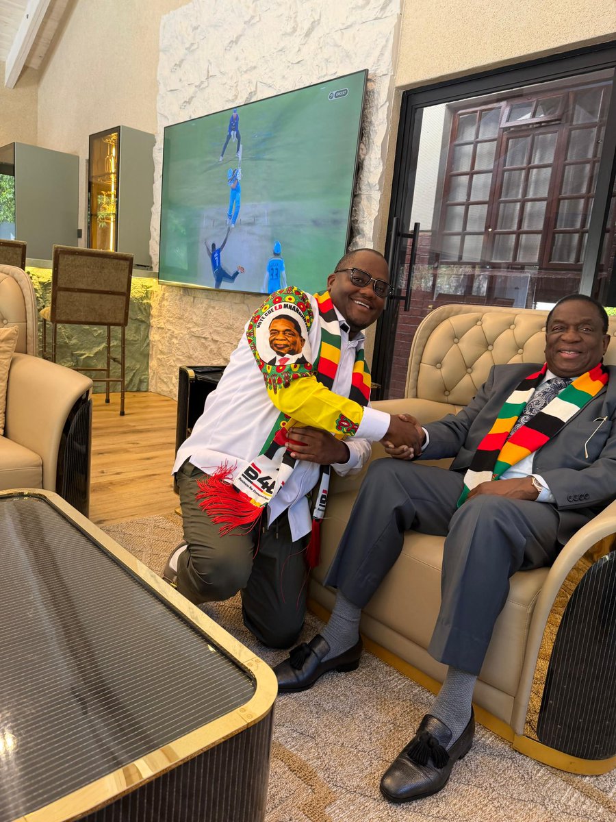 paultungwarara's tweet photo. I met His Excellency this morning as I headed out to Bindura, Mashonaland Central Province, for the official launch of the RIG borehole drilling equipment on behalf of President E.D. Mnangagwa, dedicated specifically to veteran-led agricultural and community projects. His Excellency continues to stand shoulder to shoulder with our war veterans in support of their welfare.