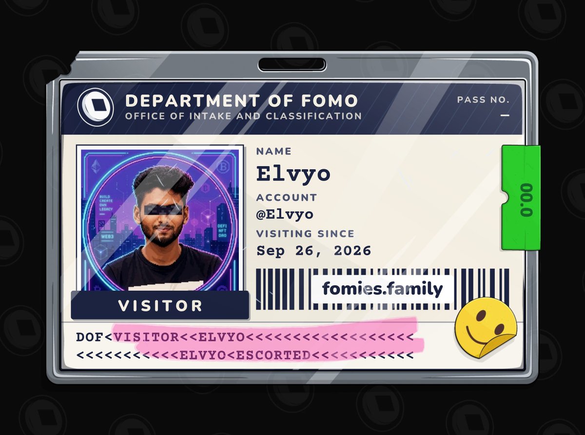 Elvyo's tweet photo. Fomies Free Mint is Open

Found a new free mint opportunity from @FomiesNFT 

How to apply:
• Click “Department of Fomo”
• Connect your X account
• Answer the questions
• Add your SOL address
• Add your EVM address
• Click Submit

That’s it. Application completed ✅

No complicated process. Just connect X, complete the questions, add both wallets and submit.

🔗 https://t.co/0evDQaTMYT

DYOR. Free mint doesn’t mean guaranteed.