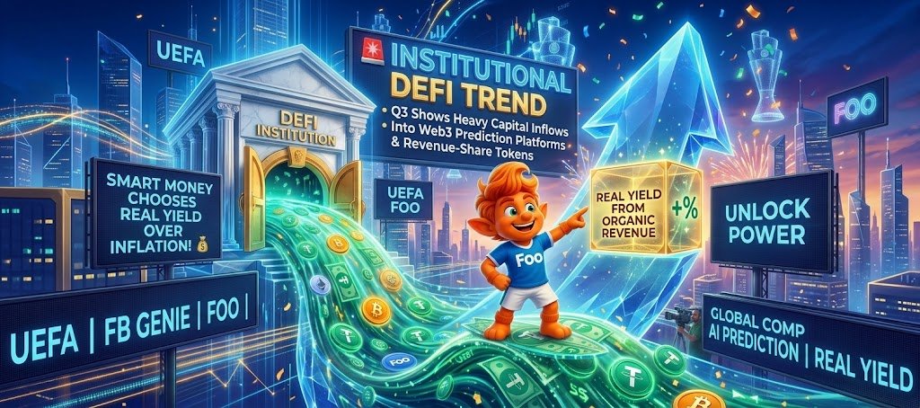 FBG2026's tweet photo. π¨ INSTITUTIONAL DEFI TREND
Q3 shows heavy capital inflows into Web3 prediction platforms & revenue-share tokens.
Smart money is choosing real yield from organic platform revenue over inflation! π°
#DeFi #Web3 #RealYield https://t.co/ZVRqinElNc