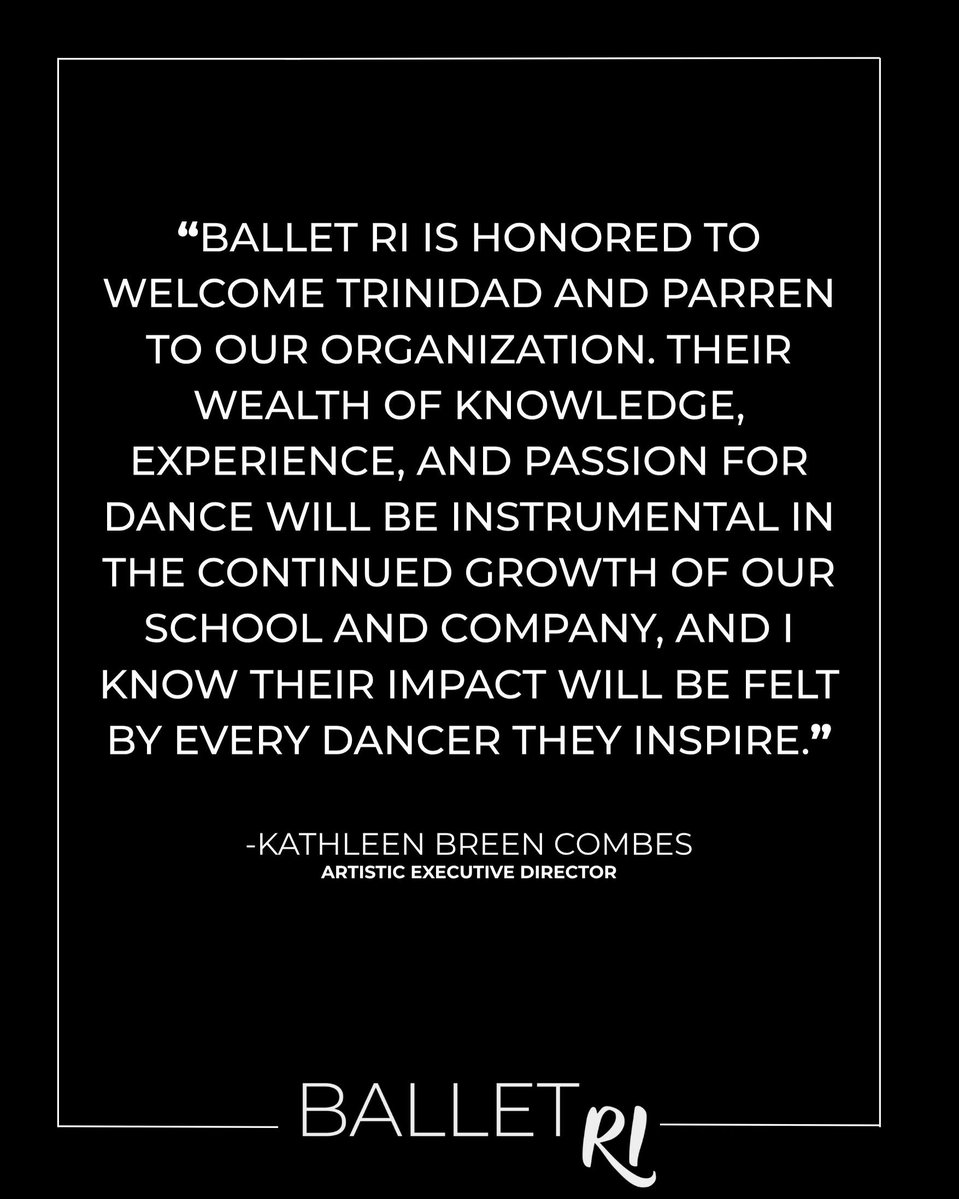 WinfredShati's tweet photo. Big news! Please join us in welcoming Trinidad Vives as Ballet RI’s new Pre-professional Programs Director and Parren Ballard to our Artistic Team. We’re thrilled to have these legendary dancers and educators supporting our students’ and dancers’ https://t.co/kLXBi03KUZ