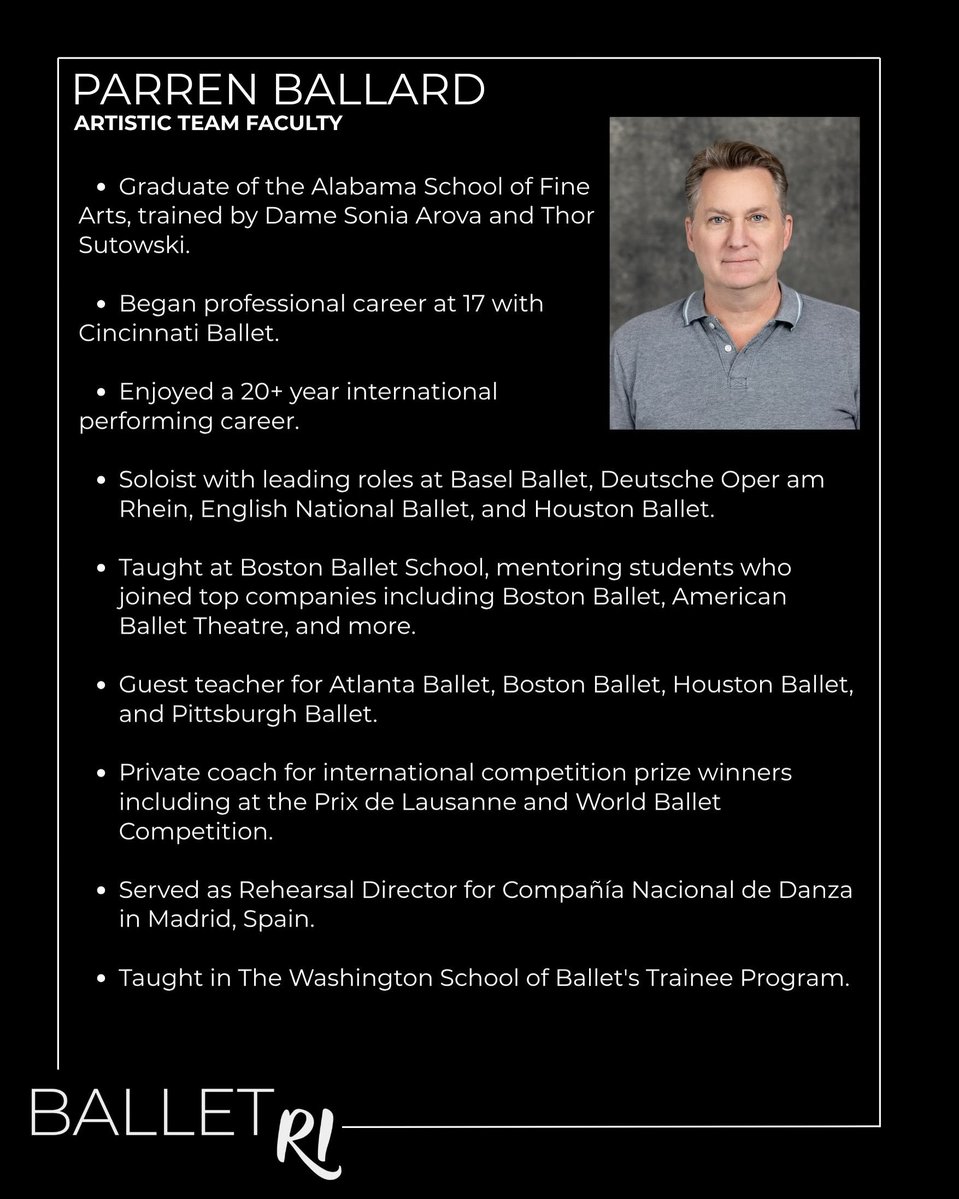 WinfredShati's tweet photo. Big news! Please join us in welcoming Trinidad Vives as Ballet RI’s new Pre-professional Programs Director and Parren Ballard to our Artistic Team. We’re thrilled to have these legendary dancers and educators supporting our students’ and dancers’ https://t.co/kLXBi03KUZ