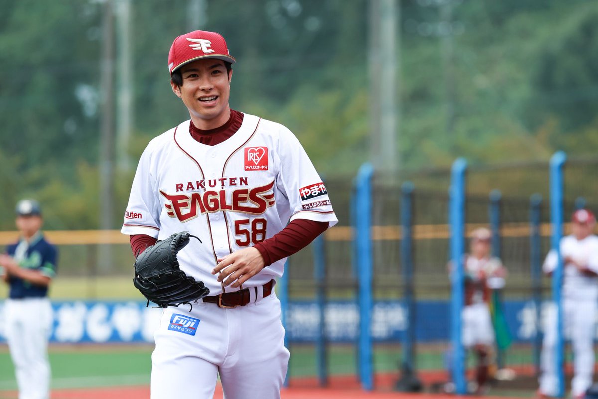 Eagles_Farm's tweet photo. 【試合終了：E 5-7 S】

#辛島航 選手が6回に登板し、打者一人を抑えるピッチング！

スタンド、そして両チームからは温かい拍手が送られました👏

明日9/27(日)は、ファームファンフェスタ🦅✨
12:00🏟️楽天イーグルス利府球場
東京ヤクルト戦です⚾

#RakutenEagles
#eaglesfarm
#強鷲革新 https://t.co/4LIO5gpOW5
