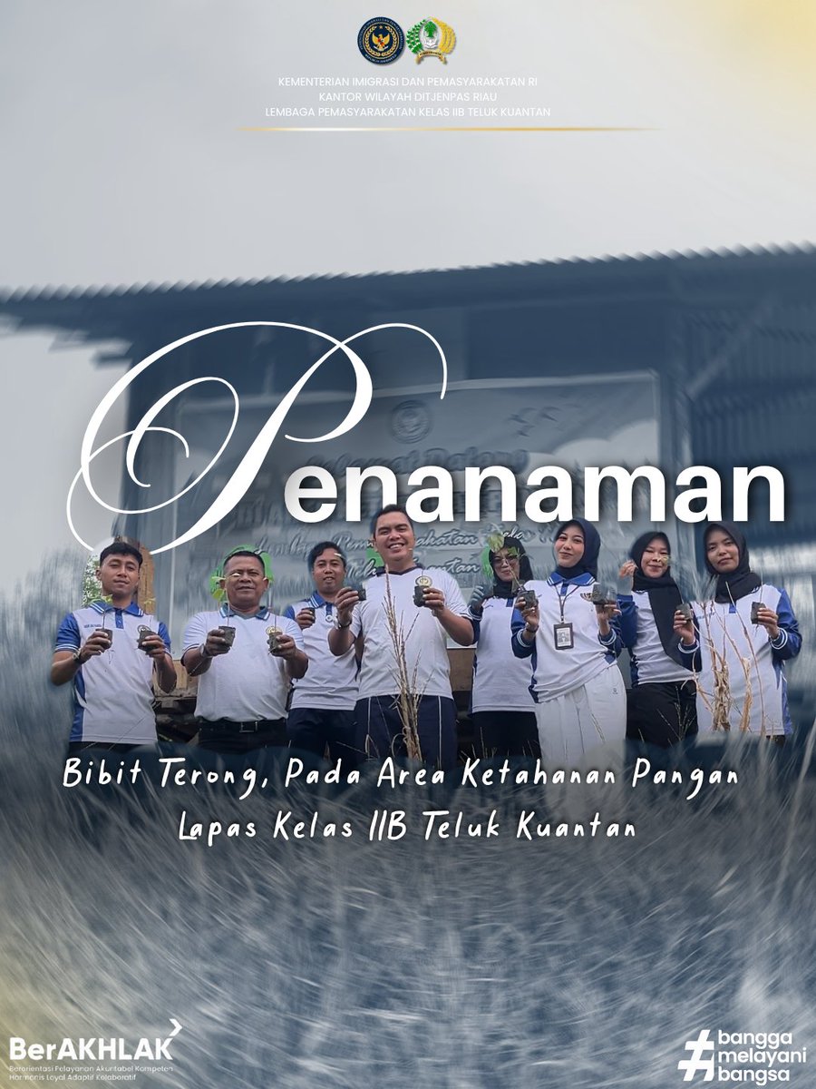 HumasLapasTelku's tweet photo. Teluk Kuantan — Lembaga Pemasyarakatan Kelas IIB Teluk Kuantan melaksanakan kegiatan penanaman bibit terong di area ketahanan pangan Lapas Kelas IIB Teluk Kuantan.

#Kemenimipas #Ditjenpas #KanwilDitjenpasRiau #LapasTelukKuantan #KetahananPangan https://t.co/cQu6SyfKHW