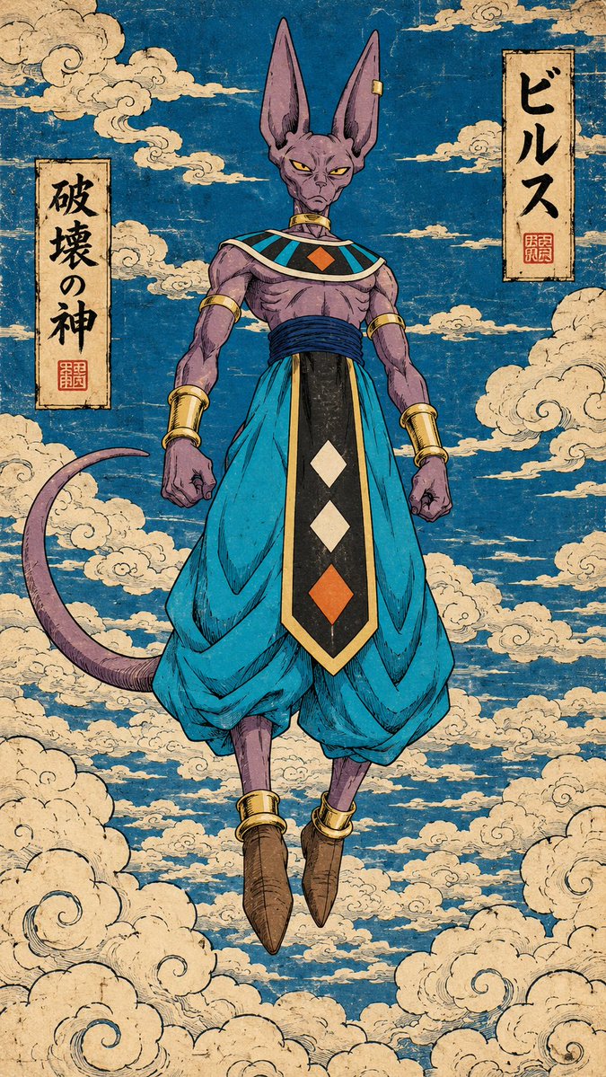 GuruWallpaper1's tweet photo. Dragon Ball ukiyo-e wallpaper https://t.co/uQASbo4zjn