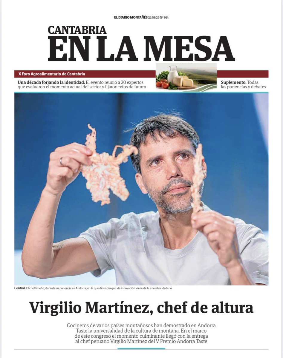 ElDiario_CEM's tweet photo. Buenos días. Portada de hoy del suplemento de #gastronomía y #agroalimentación de @dmontanes https://t.co/jfoY5Hu3Ax #Cantabria #saborenCantabria @sabeanorte @cant_infinita #cantabriaturismo #cantabriainfinita #CantabriaApetece https://t.co/24Sc4Kw947