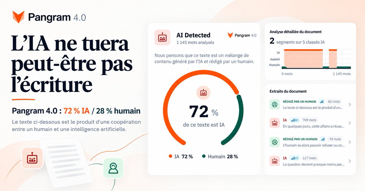 Seraphitus2022's tweet photo. Le texte ci-dessous est le produit d’une coopération entre un humain et une intelligence artificielle.

L’IA ne tuera peut-être pas l’écriture

L’affaire Thélyson Orélien est des plus réjouissantes, hormis sans doute pour lui, qui est sommé de répondre d’accusations d’utilisation de l’IA pour l’écriture de son roman « C’était ça ou mourir ».
En quelques jours, cette affaire a réussi à mettre le petit monde littéraire devant plusieurs miroirs qu’il aurait sans doute préféré éviter : un roman encensé, un prix littéraire et des critiques enthousiastes… et un logiciel qui affirme reconnaître les traces d’une intelligence artificielle.
 
Alors, soudainement, ce qui était remarquable cesse de l’être. Ou plus précisément, chacun se demande s’il avait réellement trouvé le texte remarquable, ou s’il avait surtout trouvé remarquable ce qui en avait été dit.

Le débat autour de Thélyson Orélien est encore loin d’être tranché. L’auteur nie avoir utilisé l’IA pour écrire son roman ; son éditeur canadien a suspendu sa promotion le temps d’éclaircir la genèse du texte. Et les détecteurs comme Pangram constituent des indices intéressants, mais certainement pas des machines à établir la vérité d’une création.

Au-delà de la petite jubilation à voir le Landerneau intello-littéraire pris à son propre jeu, une question autrement plus intéressante émerge : que devient l’écriture lorsque produire du texte n’est plus difficile ?

La photographie n’a pas tué la peinture

Lorsque la photographie est apparue au XIXe siècle, elle a provoqué une crise assez comparable. À quoi bon continuer à peindre lorsqu’une machine peut reproduire le réel avec une fidélité inaccessible au peintre ?

La réponse est aujourd’hui sous nos yeux car la photographie n’a pas supprimé la peinture. Au contraire, elle l’a débarrassée d’une partie de son obligation de représentation. Et cette perte de monopole a ouvert un espace immense : impressionnisme, abstraction, expressionnisme, surréalisme…

Privée d’une de ses fonctions historiques, la peinture a été contrainte de s’interroger sur sa raison d’être et de ce point de vue, l’intelligence artificielle pourrait imposer à l’écriture une épreuve comparable.

Quand savoir écrire ne suffit plus

Jusqu’à maintenant, une confusion nous arrangeait assez bien. Nous assimilions facilement la maîtrise de l’écriture à la qualité de la pensée.
Celui qui écrivait magnifiquement devait penser profondément alors que celui qui peinait à formuler son idée était volontiers considéré comme n’en ayant pas vraiment.

Or l’IA vient brutalement séparer les deux : elle peut donner une forme brillante à une pensée parfaitement banale, mais elle peut également permettre à quelqu’un qui possède une expérience, une intuition ou une pensée remarquables, sans pour autant disposer des codes littéraires nécessaires pour les exprimer, de les rendre enfin transmissibles.

Et cela pourrait être une excellente nouvelle.

Parce que la production écrite demeure aujourd’hui très largement dominée par des milieux capables de reproduire leurs propres codes, leurs références, leur vocabulaire et leurs critères de légitimité.

L’IA pourrait contribuer à ouvrir cet espace d’expression à l’infirmière, à l’artisan, au marin, à l’ouvrier, au sportif ou à l’entrepreneur, à tout un chacun qui maîtrise imparfaitement la langue ou simplement à celui qui n’a jamais appris à écrire « comme il faut ».

La question pourrait alors progressivement cesser d’être : « Savez-vous écrire ? » pour devenir « Avez-vous quelque chose à dire ? »

Et si écrire n’avait plus besoin de faire souffrir ?

L’IA pourrait également ébranler une autre mythologie : celle de l’écrivain souffrant. La page blanche, les nuits de doute, le manuscrit repris vingt fois, la solitude du créateur…
En corrélant la difficulté de production à une garantie de valeur, nous avons étrangement associé la noblesse d’une œuvre à la quantité de souffrance nécessaire pour l’obtenir.

Pourtant, personne ne reproche aujourd’hui à un chercheur d’avoir utilisé Internet plutôt que de parcourir physiquement les bibliothèques du monde entier. Nous jugeons son travail sur ce qu’il fait des informations auxquelles il a accès : la manière dont il les sélectionne, les critique, les articule et les transforme.

Pourquoi devrait-il en aller autrement pour l’écriture ?
L’outil peut réduire la friction et le labeur sans pour autant supprimer la pensée.

Mais alors, qui est l’auteur ?

C’est probablement la question la plus intéressante.
Imaginons un texte né ainsi : Chez une intelligence organique (un humain, donc) survient une idée, une inspiration. Elle formule cette intuition à une IA. Cette dernière va l’analyser et la développer en convoquant des références, en faisant des propositions. L’humain va alors pouvoir refuser ou conserver certaines d’entre elles, et introduire une expérience personnelle… L’IA reformule, et de cette reformulation apparaît une conséquence qui n’avait pas été envisagée initialement. L’humain reprend alors la main, restructure, confronte cette nouvelle perspective à d’autres idées, d’autres expériences ou intuitions et, finalement, déplace l’argument. 
Le texte, par incrément, est retravaillé de multiples fois…

Qui alors en est l’auteur ?

La question devient presque moins pertinente que celle-ci : comment cette pensée a-t-elle été produite ?
Nous sommes peut-être en train de passer d’une conception propriétaire de la pensée (mon idée, mon texte, mon style) à une conception davantage processuelle.

La production d’une pensée structurée et formulée est rarement un acte solitaire. Le plus souvent, une pensée émerge d’une interaction, d’une conversation, d’une contradiction, d’une documentation, d’un dialogue avec d’autres humains. Elle peut simplement, aujourd’hui, être aussi le fruit d’un dialogue avec une machine, un outil cognitif.

Cela oblige peut-être à cesser de définir l’auteur comme celui qui a produit chacune des phrases. D’ailleurs, que l’on songe aux prête-plumes, aux documentalistes, aux assistants de recherche qui documentent, et parfois rédigent, thèses, biographies ou traités : tout cela, finalement, n’est pas si nouveau.

Une crise salutaire

L’intelligence artificielle produira certainement des montagnes de textes inutiles. Elle permettra aussi de fabriquer très vite beaucoup de médiocrité impeccablement rédigée.
Mais nous n’avons pas attendu l’intelligence artificielle pour cela.

Son véritable intérêt pourrait précisément être ailleurs : En rendant la production de texte presque gratuite, elle nous contraint à redécouvrir ce qui lui donne de la valeur : une expérience ; une pensée ; un regard ; une intention ; un choix ; une responsabilité et peut-être même, une nécessité intérieure.

La photographie n’a pas tué la peinture. Elle l’a libérée de l’obligation de reproduire le monde.

L’intelligence artificielle ne tuera peut-être pas l’écriture. Elle pourrait la libérer de l’obligation de produire du texte, sous réserve d’apprendre à distinguer ce qui mérite d’être dit de ce qui peut être simplement écrit… et de nous demander pourquoi (ou pour-quoi) nous écrivons.