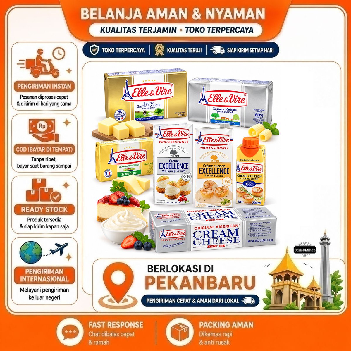 oddssexy's tweet photo. Elle Vire Cooking Cream / Krim Masak / Whipping Cream / Salted &amp; Unsalted Butter / Mentega Tawar COD https://t.co/Gpzy4jtKUh