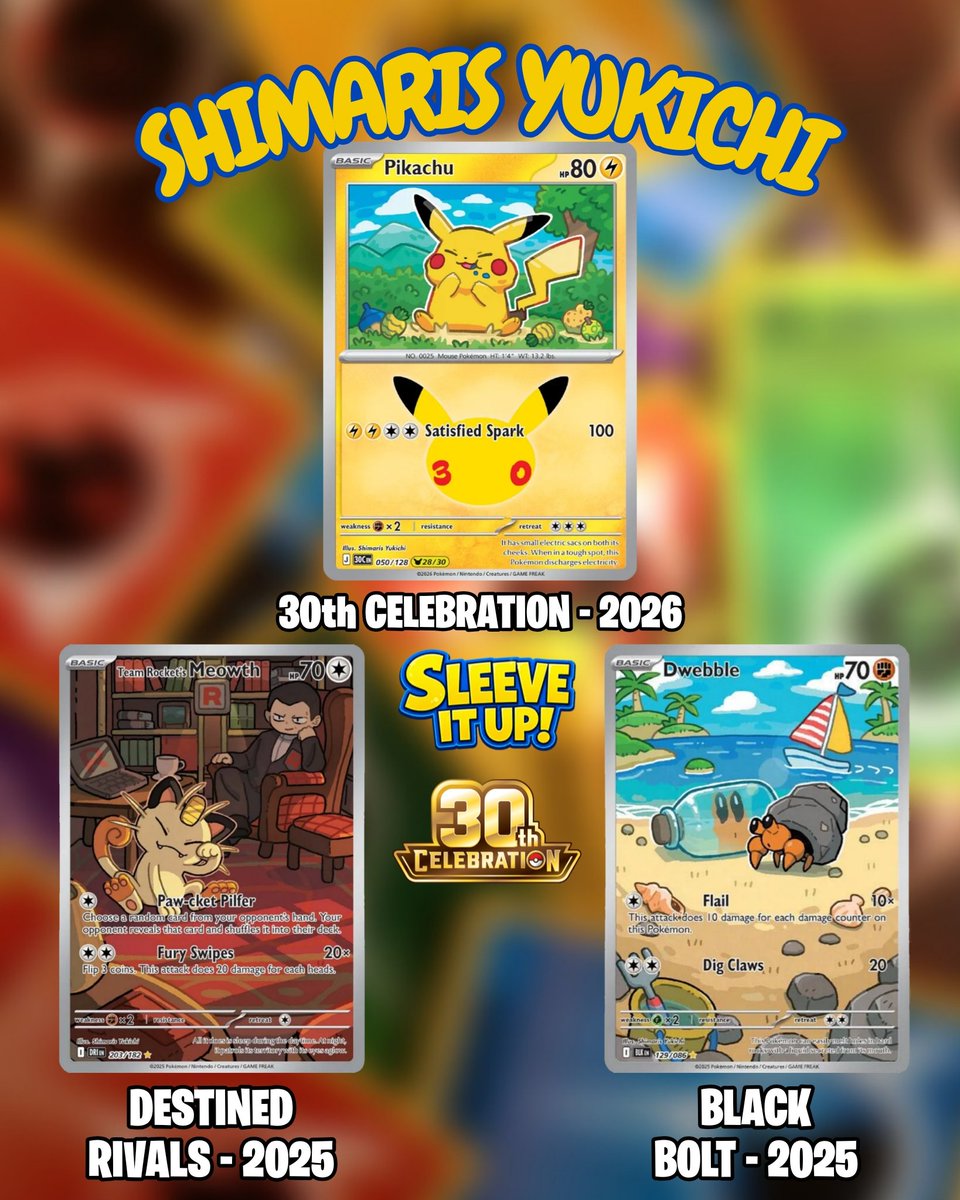 SleeveItUpTCg's tweet photo. Shimaris Yukichi
Another breakout artist,. Joining in 2024 with a very distinct style.
Highly expressive, bold, stubby, and cute designs. One to look out for in the future!
29/31
#ShimarisYukichi #Pokemon #PokemonArt #Pokemon30th #pokemon30 #30thPikachu https://t.co/xp1NtYTASQ