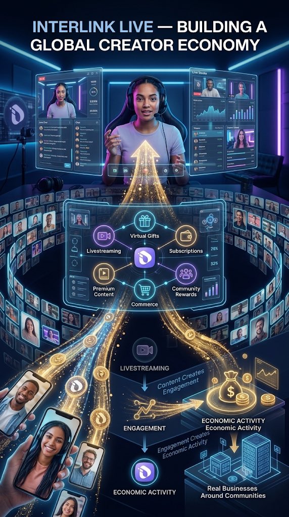 Naga0bp's tweet photo. InterLink Live connects creators and communities through gifting, subs, premium content, commerce, and rewards. We turn engagement into new economic opportunities for everyone. #InterLink #ITLG #ITL #CreatorEconomy #Web3 https://t.co/Xi3u4TOsKH