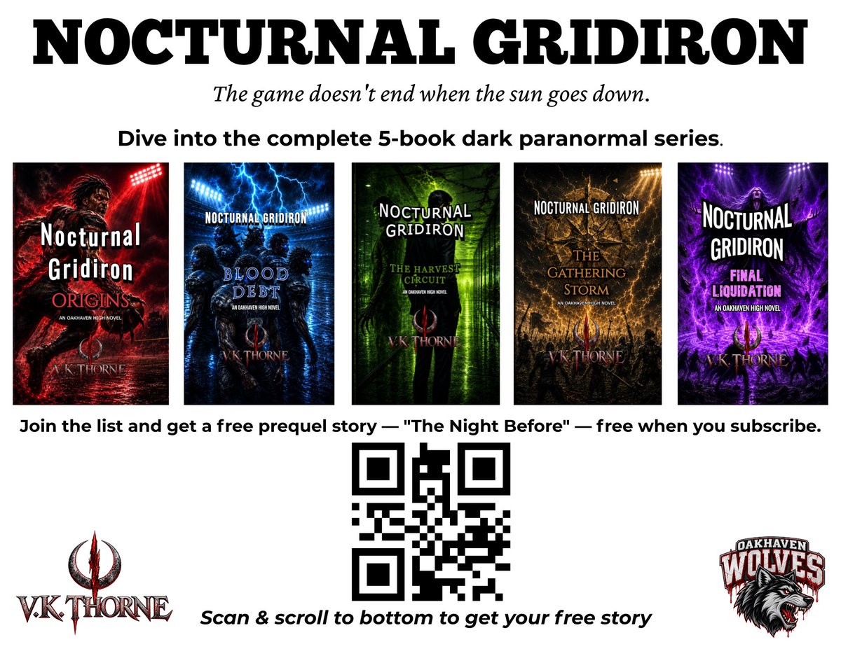 VKThorne's tweet photo. "They call it the Concord. Not a coven. A ledger."
Every vampire born after the Convergence has their name in it. Every debt, every turning, every death — recorded, never forgiven.
Leo Graves' name isn't in it.
Nobody knows why. 🩸🏈
#NocturnalGridiron #VKThorne #BookTok https://t.co/dLaBr1wgeM