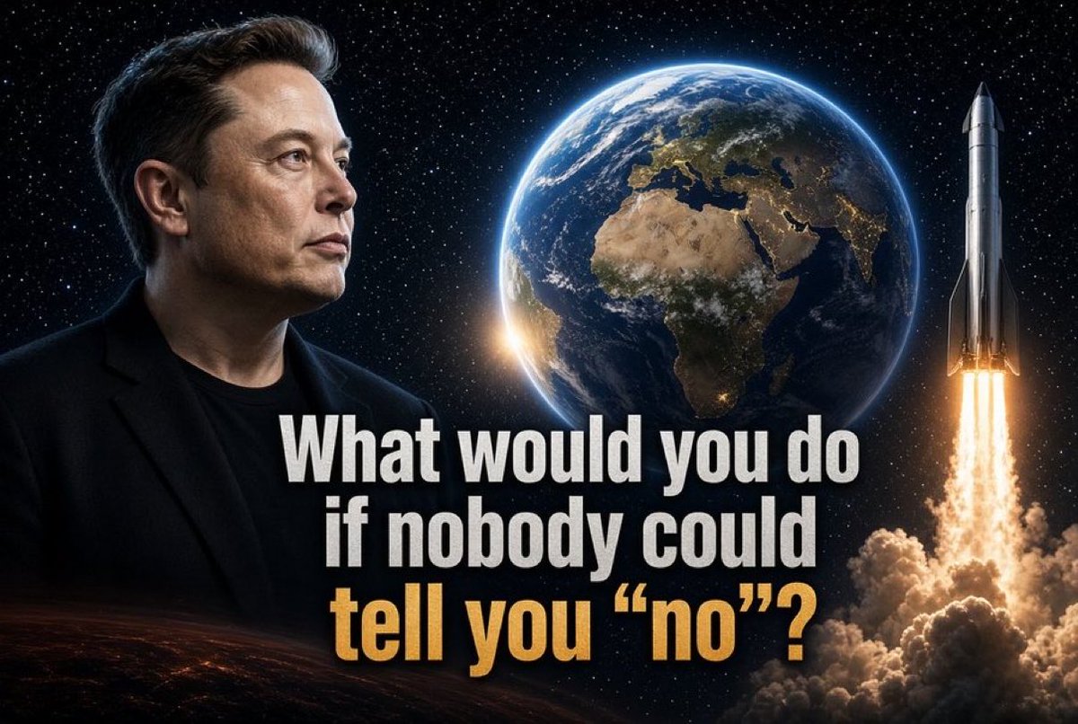 ElonCommenv1's tweet photo. 🌍👀 Elon Musk asks the world ONE question:
What would you do if nobody could tell you “no”? 🚀

🅰️ 💡 Build your wildest idea
🅱️ 🌎 Change your community
🅲️ 🚀 Explore the unknown
🅳️ ❤️ Help millions of people

No limits. ONE answer. 🔥👇 https://t.co/Bm0RRYDY31