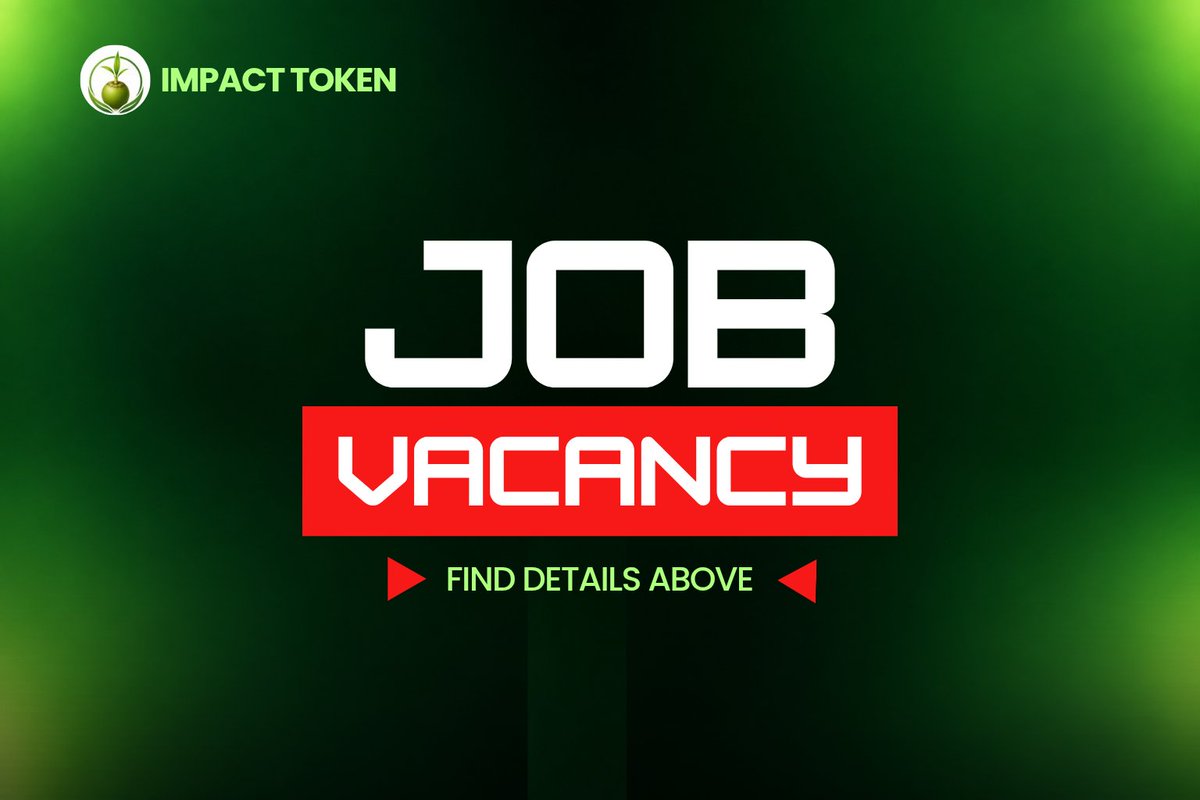 DIMPACTTOKbws0's tweet photo. As we approach the launch of $IMPACT, we’re looking for talented people ready to build with us. 🌱

We’re currently looking for:

• Community Manager
• Meme Creator
• Graphic Designer
• Blockchain Developer
• Web Developer

How to apply:

1. Follow us & turn on notifications 🔔
2. Like this post
3. Retweet so more people see it
4. Comment with the exact role you’re applying for and your experience in the space.

Selected applicants will be contacted via DM.

We’re not just launching a token.
We’re building an ecosystem driven by people, participation, and real impact.

Let’s build something meaningful together.

$IMPACT