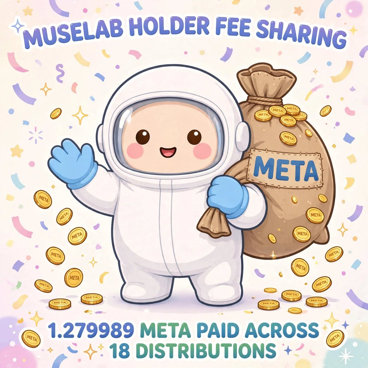 MuselabRH's tweet photo. MUSELAB HOLDER FEE SHARING UPDATE 💰

1.279989 META paid to holders across 18 distributions
0.010018 META in the pot for the next distribution

Creator fees route to MUSELAB holders. Each holder claims their share from their profile menu.

This is real distributions happening!

$MUSELAB • Paired META
https://t.co/CKpW4AQ5Yi