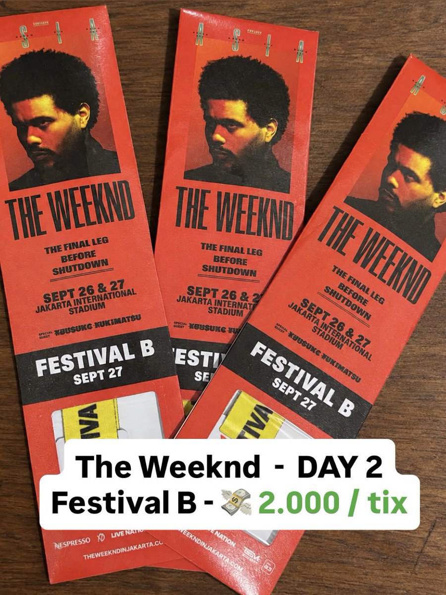 nmasavior's tweet photo. @ipad200099 izin nawarinn kakk☝️

THE WEEKND JAKARTA

DAY 2, Festival B
💸 2 juta/tix

Bisa COD venue JIS/GBK ✅
langsung DM aku yukk💃😍✨

Prefer bisa DP kecil, menghindari HIT &amp; RUN 🥺

tag wts want to sell theweeknd jkt the weekend
#zonauang #theweeknd #wts #zonuang #wtb https://t.co/yrrJZC3J7j