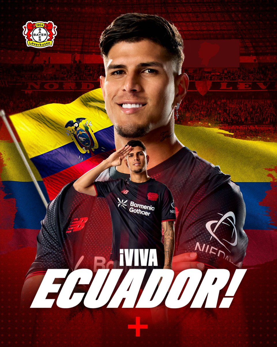bayer04_es's tweet photo. Amarillo, azul y rojo. Tres colores, millones de corazones 🇪🇨

¡Feliz Día de la Bandera a nuestra querida familia ecuatoriana! 🫡

#SomosBayer04 🖤❤️ https://t.co/jXWyoqfWpU