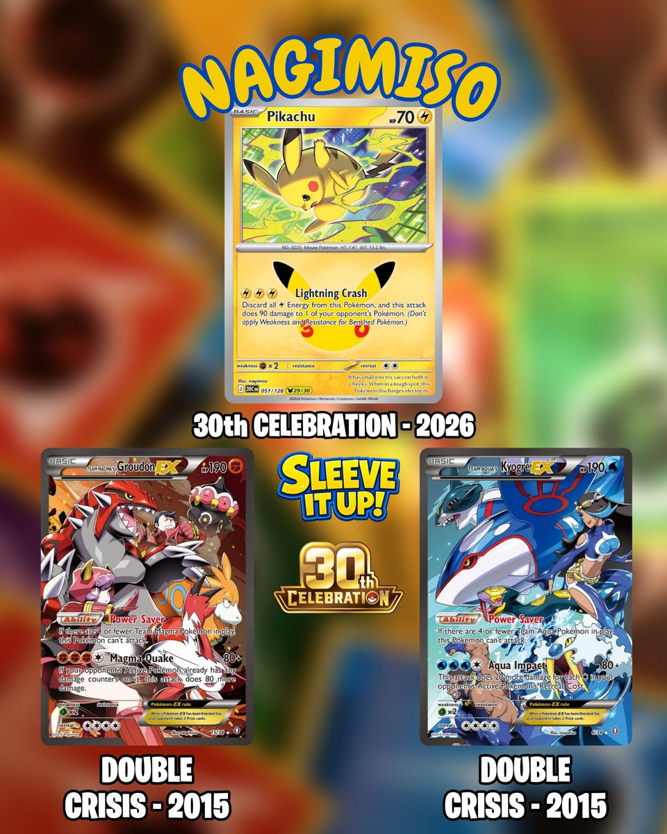 SleeveItUpTCg's tweet photo. Nagimiso
High energy, deep immersion, bold colours, and dynamic battle scenes.
Nagimiso has some of the greatest art of the modern era in my opinion.
30/31
#Nagimiso #Pokemon #PokemonTCG #PokemonCards #Pokemon30th #30thPikachu #PokemonArt https://t.co/yOX9BWwjFL