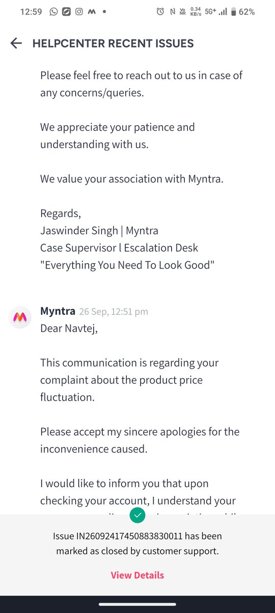 sharma_navtej's tweet photo. Brazen fraud by @myntra @myntrasupport!
Supervisor Jaswinder shut ticket IN260924174508883830011 calling cancellation "seller price fluctuation"!
YOU cancelled order, pocketed ₹126 extra, and closed ticket!
@jagograhakjago @consaff NCH #10197586 https://t.co/onqF90KCCF