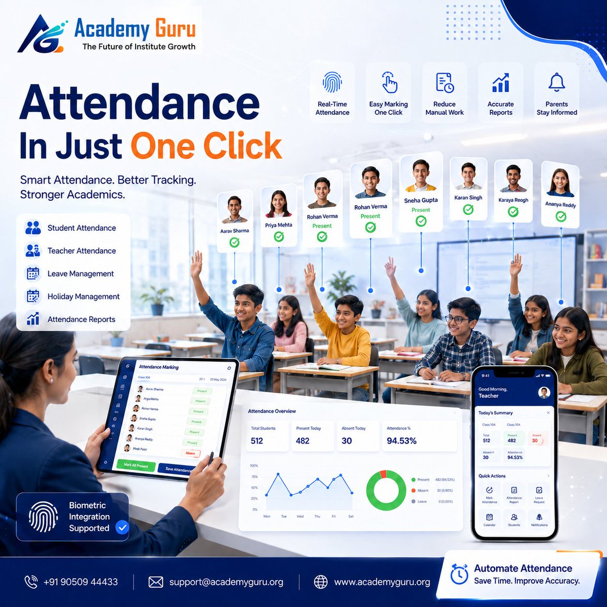 academyguruorg's tweet photo. Admissions Made Simple. Institute Growth Made Smarter.
Manage your admission workflow in one smart platform:
✅ Student Registration
📊 Admission Tracking
🚀 Digitize. Simplify. Grow.
🎯 Book a Free Demo:
🌐 https://t.co/qkBWxzE7M6
#AcademyGuru #EdTech #EducationCRM
#EdTechIndia https://t.co/R1v4OjwVws
