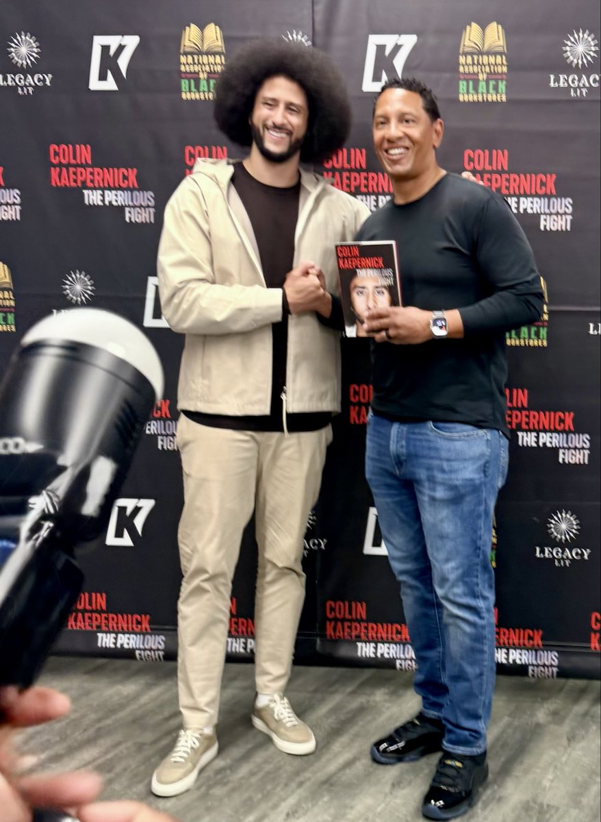 ivanjbates's tweet photo. Amazing conversation with Colin Kaepernick hosted by the amazing Tia Hamilton and Urban Reads Bookstore at a sold out Coppin State University - shoutout to Dr. Jenkins for not only opening their doors but coming through with his beautiful family. 

Colin’s newly released book the Perilous Fight was well received by the young leaders gathered to hear his powerful message: The world needs each of us to be willing to Stand Up to Injustice, Sit Down or Take a Knee to show your commitment to the change we long for! 

Silence is consent, so speak up today in order to effect the change you want to see tomorrow #BuildingBridgesBmore