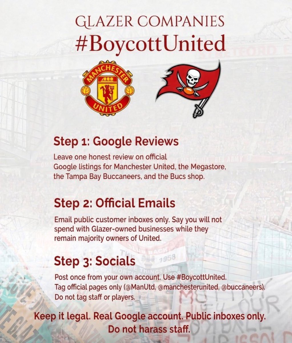 leo13051977's tweet photo. #BoycottUnited #GlazersAndIneosOut #SaveOutUnited #SaveOurUnited #GlazersRatcliffeOut #GlazersOut #RatcliffeOut #IneosOut https://t.co/oMaL60rgUL