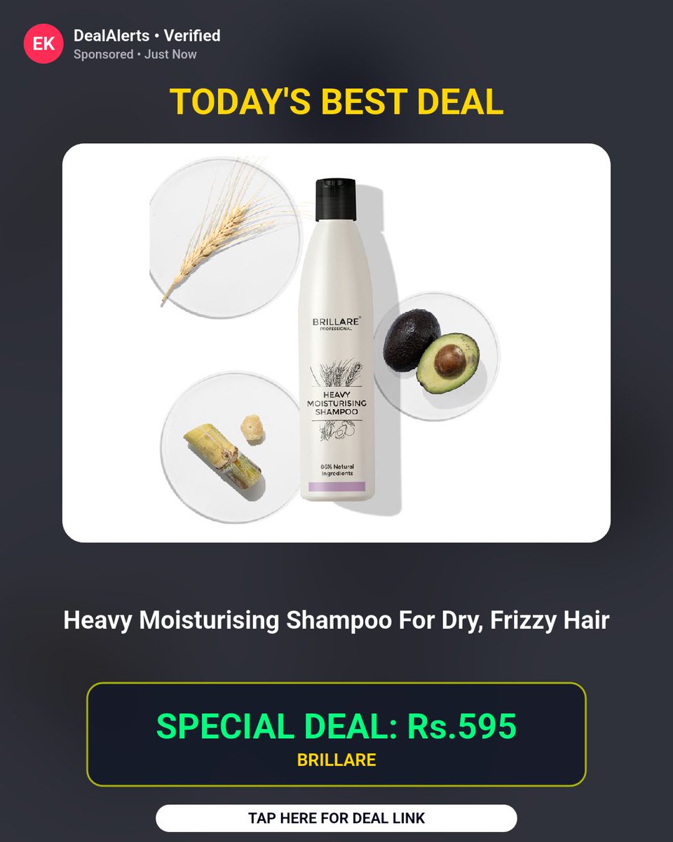 BanotaRajesh's tweet photo. Lowest price we've seen so far. Brillare Heavy Moisturising Shampoo ₹595 at 15% OFF

Rs.595

Buy Now: https://t.co/C2PH58FB1L https://t.co/iNoezbzzYh
