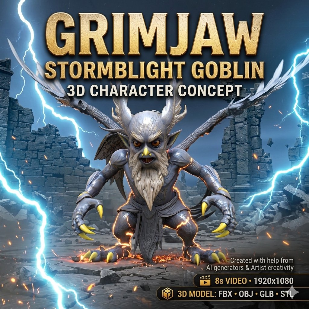 anyinfo69's tweet photo. Grimjaw Stormblight Goblin 3D Character | Epic Fantasy Model & Video. I just added a new item to my Shop! https://t.co/2THGpI3jBC
#3Dgoblinmodel #GrimjawStormblight #darkfantasy3Dcharacter #cinematiccharactervideo #3Dfantasycreature #FBX #goblin #OBJ #GLB #STL #charactermodel https://t.co/ppV9Kh2rTb