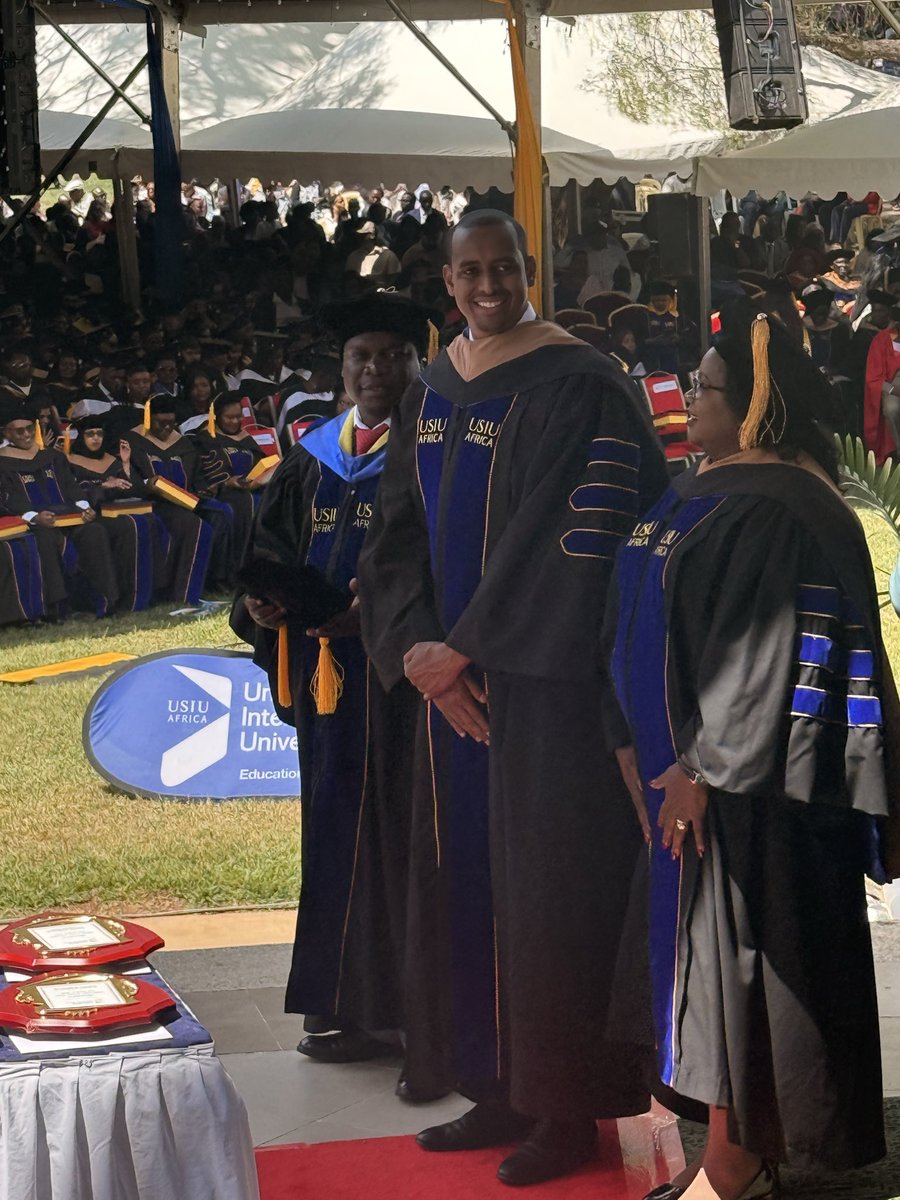 abduhar's tweet photo. It was a historic occasion as our own Senator for Mandera County and Governor Emeritus, HE Ali Ibrahim Roba, was conferred with a PhD in Business Administration during the 48th Graduation Ceremony of United States International University-Africa (USIU-Africa).

We also celebrate our friend and comrade, Yusuf Mohamed Kala, who graduated in the same class.

Congratulations to both graduands who are my constituents. Your achievement is a source of immense pride for Mandera County — may it inspire our youth to pursue excellence in education.

🎓👏 #ManderaCounty #USIUAfrica48thGraduation