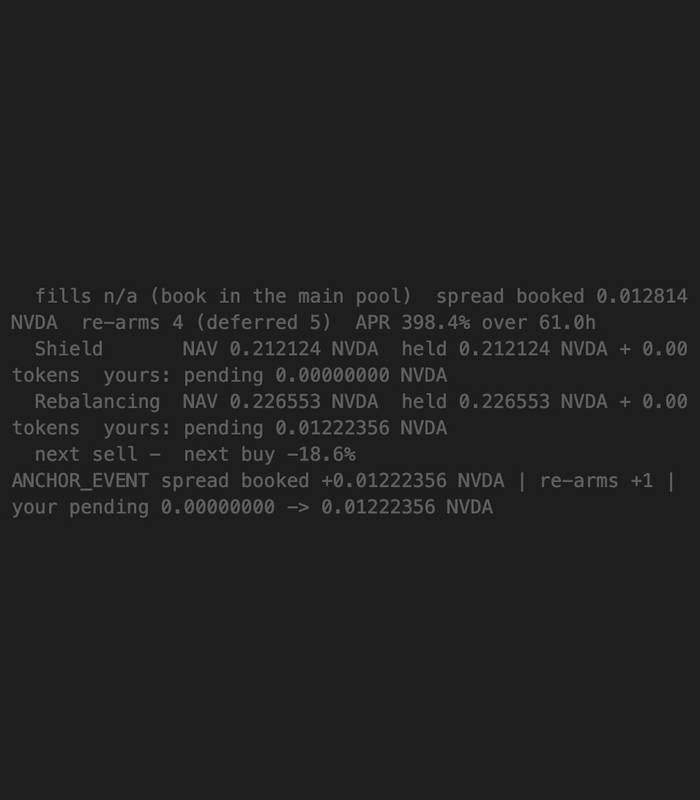 ProMint_X's tweet photo. Passive Income for Pons Users

Nobody noticed this

@MEADGod teased a new V4 hook feature

You deposit tokens into the pool, and the hook constantly trades with them buying low and selling high on small price fluctuations

You get tokenized stocks or tokens passively through this auto-arbitrage
