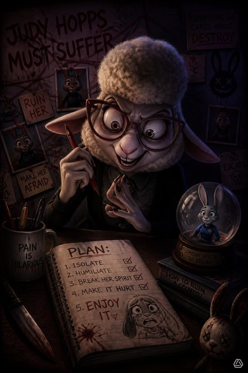 DanielHags45268's tweet photo. Zootopia crazy insane mayor bellwether https://t.co/3rRKvZxbd9