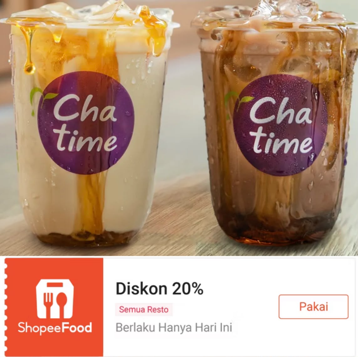 kirazna's tweet photo. VOUCHER DISKON ‼️
Cuaca panas banget begini, cocok banget nih ditemenin Chatime😍
🔗 : https://t.co/NBGfoHfgUv https://t.co/oH3JKDmI4R