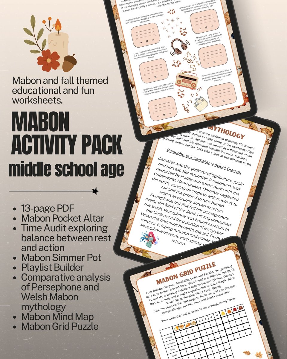teretales's tweet photo. Autumn isn’t just a single date on the calendar and to help your family celebrate all season long (or prep early for next year’s lesson plans!), all Mabon activity packs are currently on sale.🍂✨
https://t.co/NdNzLvfkL2
#mabon #mabonforkids #mabonwithkids #paganmom #paganlife https://t.co/RkRuEgu7Zh