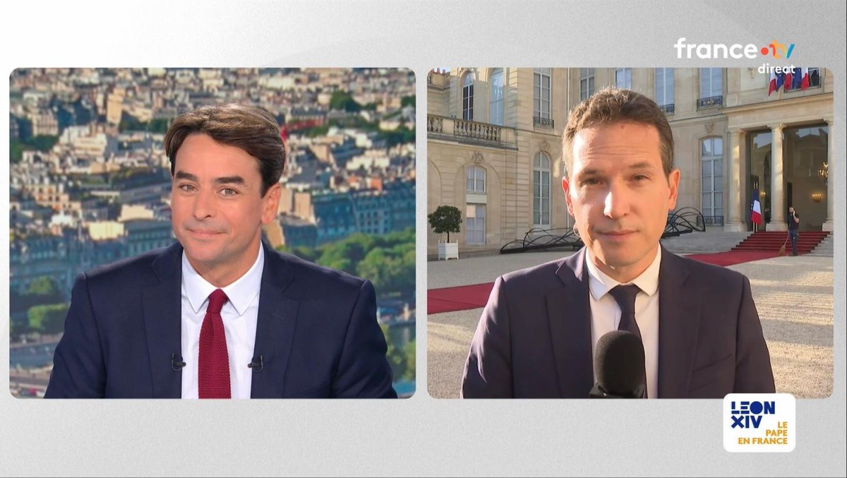 francetvpro's tweet photo. 📈 #Audiences | #France2

Succès pour les éditions spéciales #PapeEnFrance et #PapeÀParis, présentées par @JulianBugier et @jbmarteau,  suivies par :

📍 15 M de Français au total

Leaders : 

🥇 19,4% de PdA en matinée
🥇 18,6% de PdA en après-midi

Merci pour votre confiance. https://t.co/y9B4zQjCf4