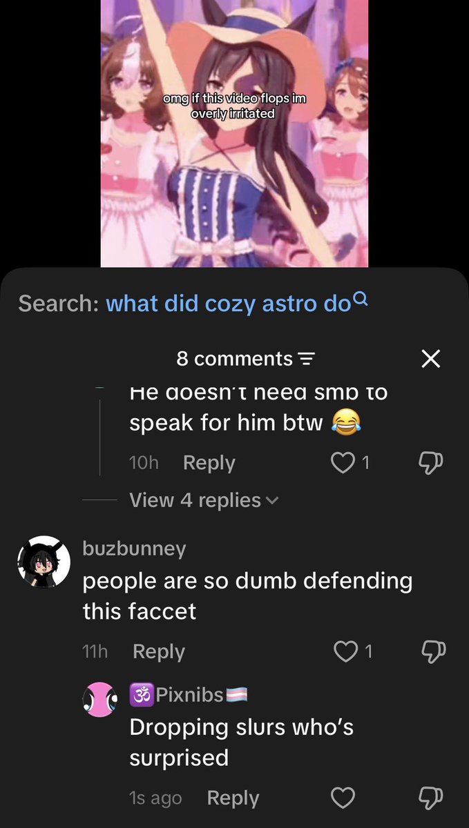 Realniggasbake's tweet photo. So like theirs this weirdo on TikTok who keeps exposing nsfw to children and calling any adult who calls them out pedos, they’ve shared cozyastros/seductiveastros nsfw work on TikTok (audios as well) and says he’s problematic NO PROOF AT ALL BTW https://t.co/PlBgOXfEWt