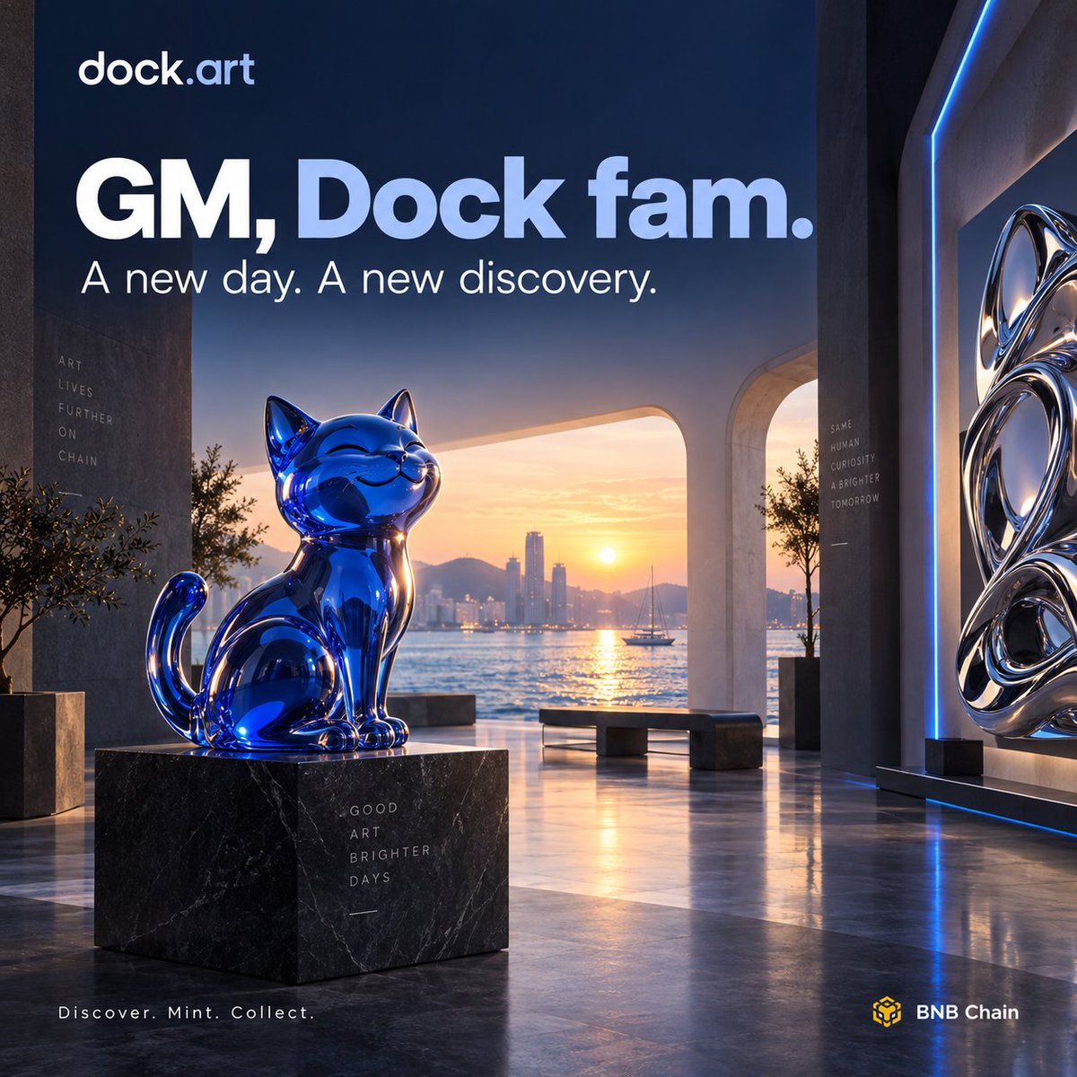 dockdotart's tweet photo. GM, Dock fam 

Fresh morning, fresh inspiration. Dock brings creators and collectors together to discover, mint, and collect NFTs on BNB Chain.

Whether you’re sharing your first creation or finding a piece that feels like you, there’s room at the Dock.

What are you creating or collecting today?

Explore https://t.co/ZUqhXhKCxA