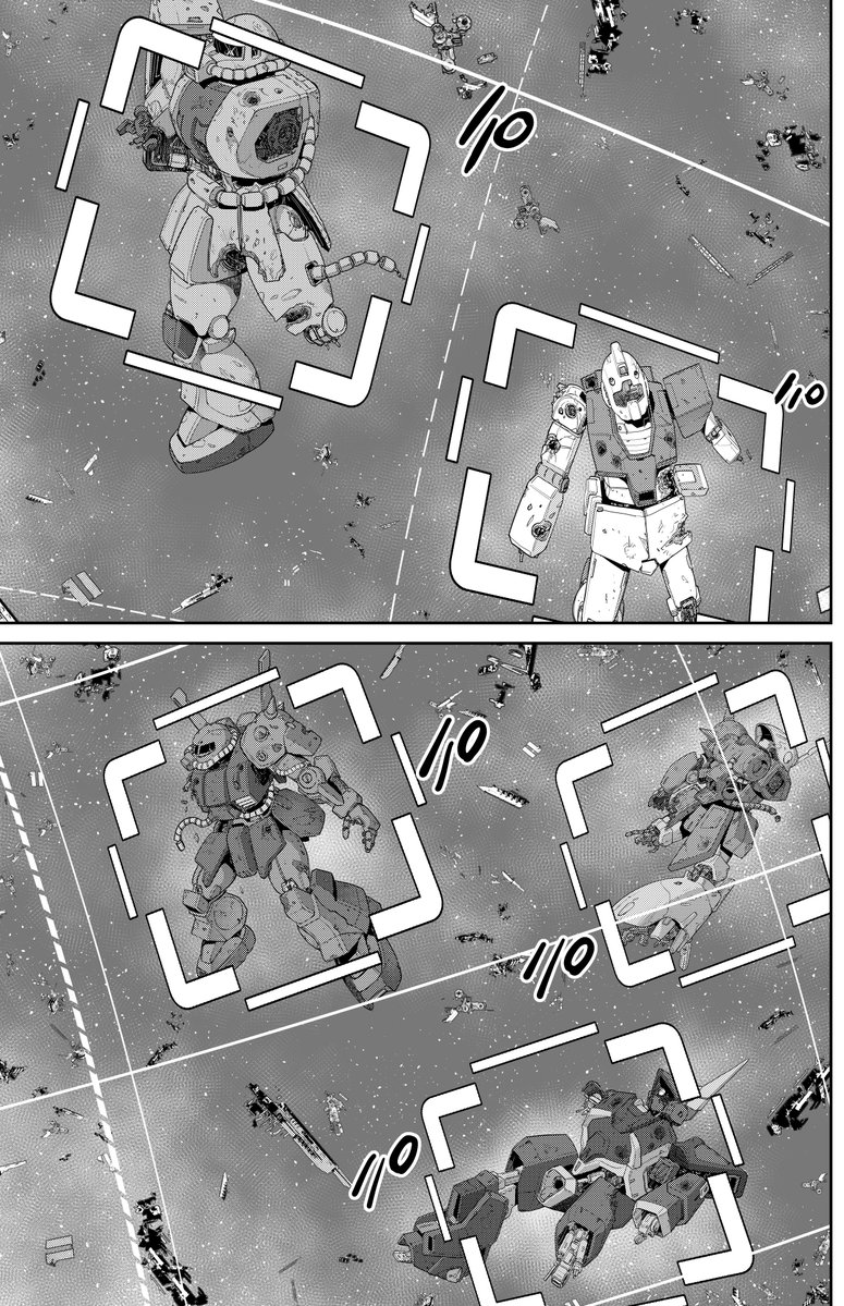 saitaniume's tweet photo. 現在発売中のガンダムエースに「機動戦士ガンダム　ピューリッツァー」42話が掲載されてます！
モビルスーツの残骸…全部分かるかな？
コミックスは5巻まで発売中です。皆様宜しくお願いします！
＃ガンダムピューリッツァー
＃大脇千尋
＃才谷ウメタロウ
＃ガンダムエース https://t.co/RvrQDPQAfj