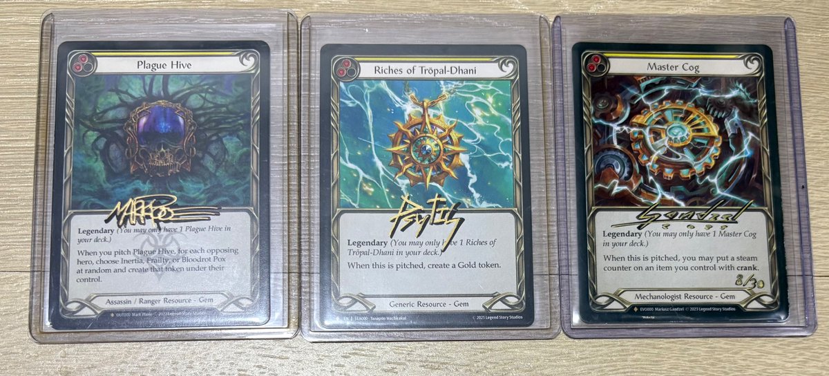 DerekYang808's tweet photo. Current fabled artist proof collection. I need a schism AP and waiting for the soul AP and I will be happy.
#fabtcg #fabassassin https://t.co/ogTN4rmb0l
