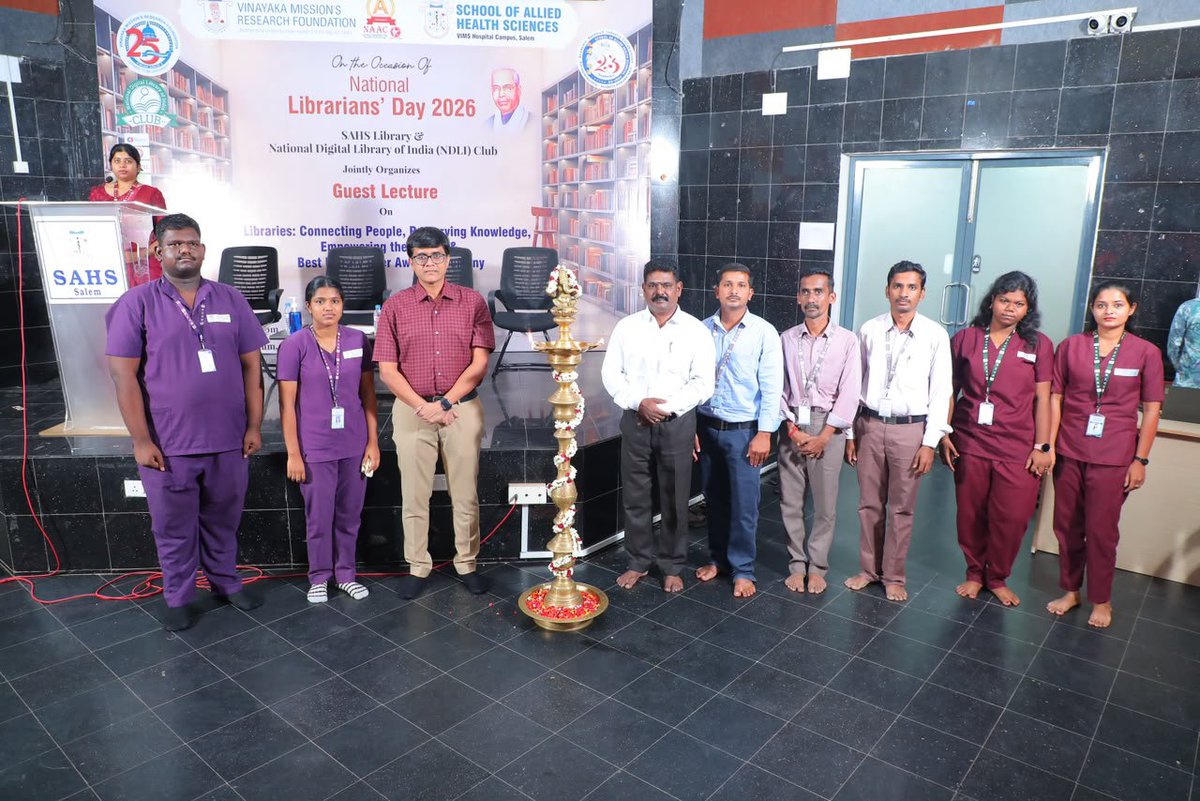 sahsvmrfsalem's tweet photo. National Librarian Day SAHS Library & (NDLI) Club, successfully organized a Guest Lecture on “Libraries: Connecting People, Preserving Knowledge, Empowering the Future”
#NationalLibraryDay #NDLI #awareness #promote #DigitalLibrary #librarycommunity https://t.co/WpceQnMe7E