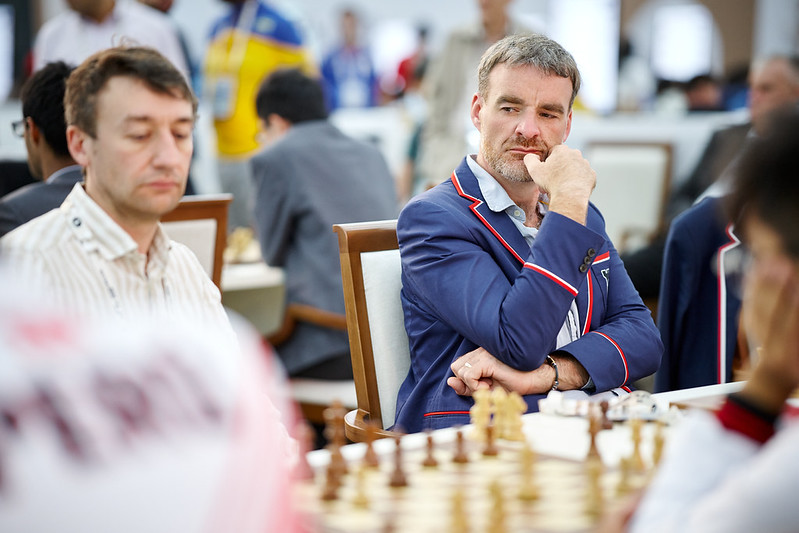 ecfchess's tweet photo. Round 9: A double victory for England! 💥

Nikita Vitiugov and Gawain Jones scored the wins against Peru, with Gawain winning in just 25 moves.

England Women beat Estonia, with wins for Elmira Mirzoeva and Harriet Hunt after a marathon 104-move game.

📸 Rafal Oleksiewicz/FIDE https://t.co/0zQh0Y1LiO