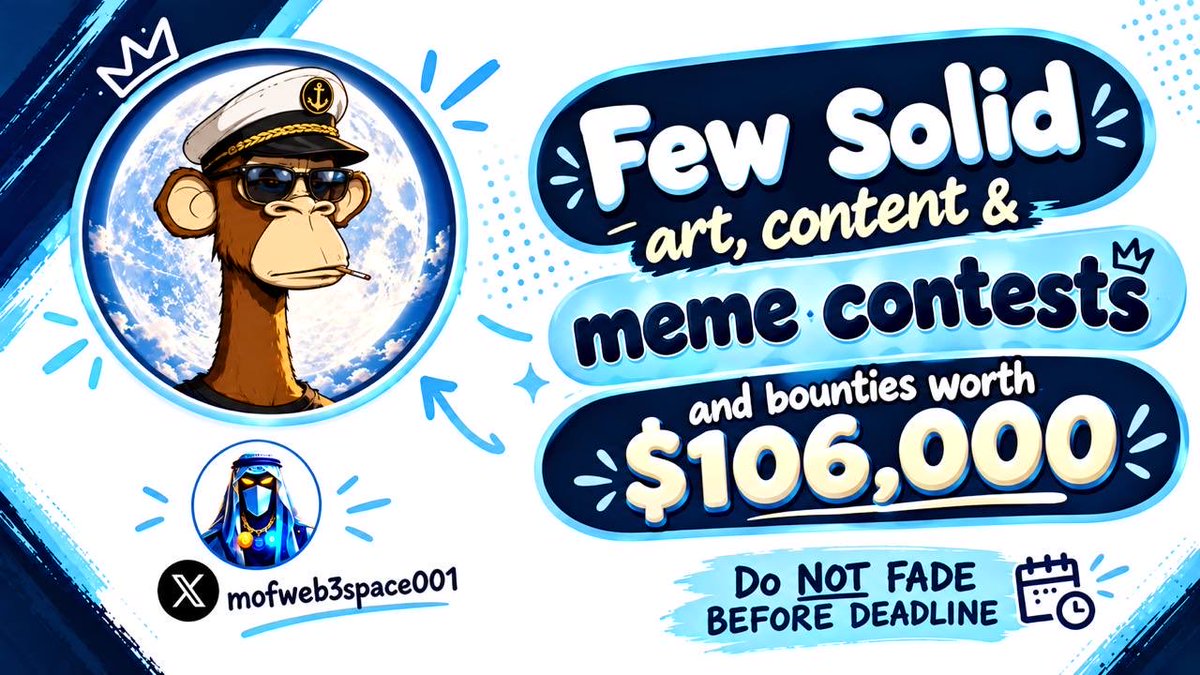 mofweb3space001's tweet photo. 🔥ALPHA🔥

   I compiled few contests and bounties I researched and got from other curators worth $106,000

1)  LONG APE Meme Contest!! 
🏆Prize Pool: $100
📆DEADLINE: Till September 27, 2026
🔗Link to apply: https://t.co/ac9Z4w3zgG https://t.co/iAKpMQJsW7