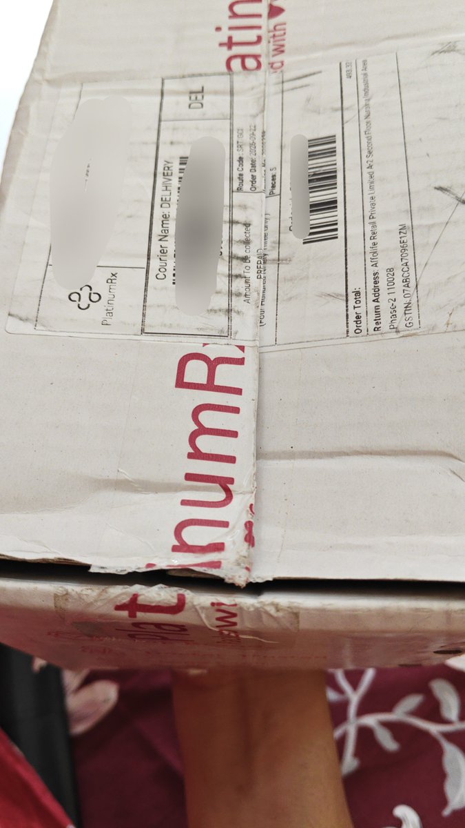 tanu23_'s tweet photo. Received an Open Box of medicines. Delivery was done by @delhivery. Their guy said that wasn't done by me. Then why to deliver such box? Simply return it.

What should I do with these medicines? How to trust an open box? @PlatinumRxIndia https://t.co/CEbD31libs