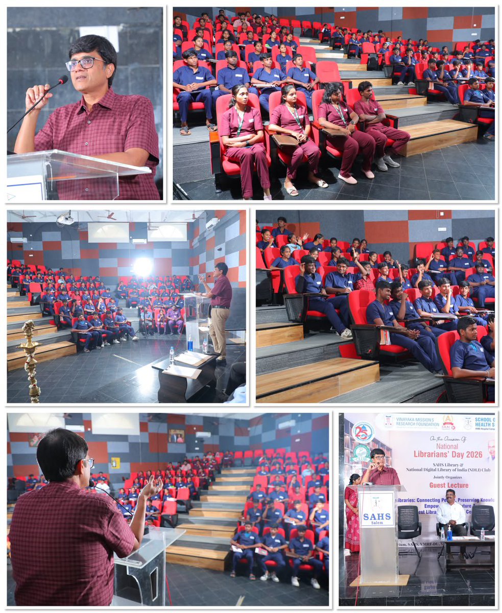 sahsvmrfsalem's tweet photo. National Librarian Day SAHS Library & (NDLI) Club, successfully organized a Guest Lecture on “Libraries: Connecting People, Preserving Knowledge, Empowering the Future”
#NationalLibraryDay #NDLI #awareness #promote #DigitalLibrary #librarycommunity https://t.co/WpceQnMe7E