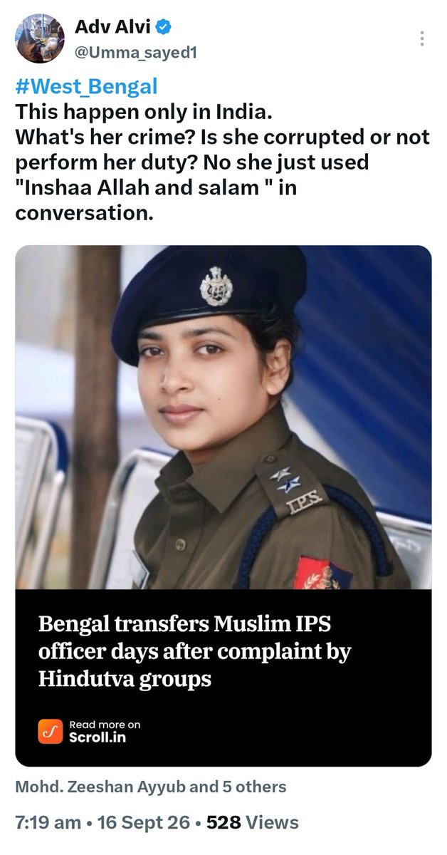 Umma_sayed1's tweet photo. Policemen in Khakhi gyrating with the anti-Muslim slogan "shouting 'Hindu mob' is considered the quickest path to promotion in an RSS-ruled state.
But the scene is no different in the RSS-ruled state of Telangana.

#Hypocrisy 

This is Normal     This is a Offence https://t.co/WDmbrOEb2w